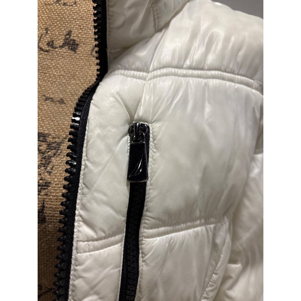 Nautica Womens White Quilted Puffer Coat With Zip Closure & Pockets - Picture 2 of 9